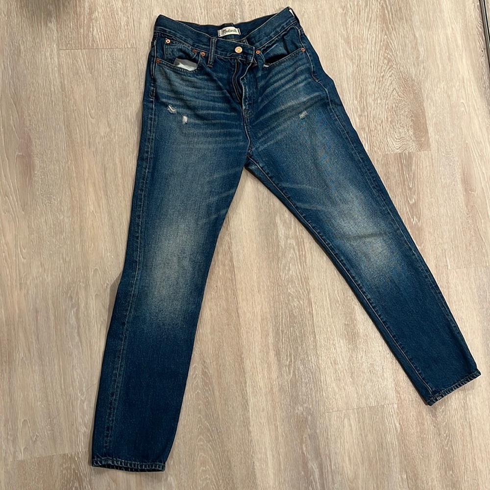 Dark straight leg Madewell jeans
